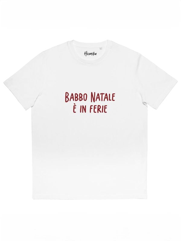 T-shirt uomo Prime con la scritta in patch a rilievo “Babbo Natale è in ferie” – CHU02 - immagine 2