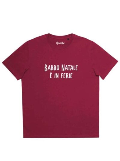 T-shirt uomo Prime con la scritta in patch a rilievo “Babbo Natale è in ferie” – CHU02