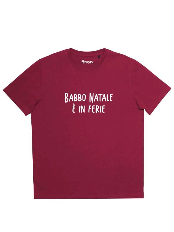 T-shirt uomo Prime con la scritta in patch a rilievo “Babbo Natale è in ferie” – CHU02
