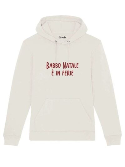 Felpa uomo Lisbona con la scritta in patch a rilievo "Babbo Natale è in ferie" - CHUF02