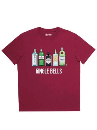 T-shirt uomo Prime con le bottiglie di alcolici e la scritta in patch a rilievo “glingle bells” – CHU09