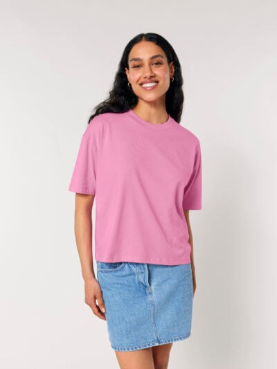 T-Shirt donna Essential Stella senza stampa, Bubble Pink – TSE05