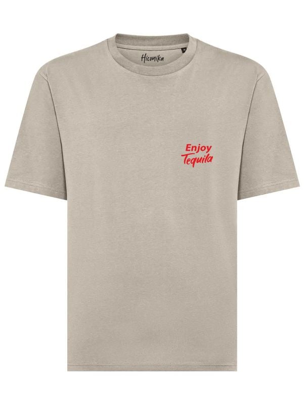 T-shirt uomo Axis con la scritta "Enjoy Tequila" in patch a rilievo lato cuore e la stampa vintage sulle spalle – TM021 - immagine 4