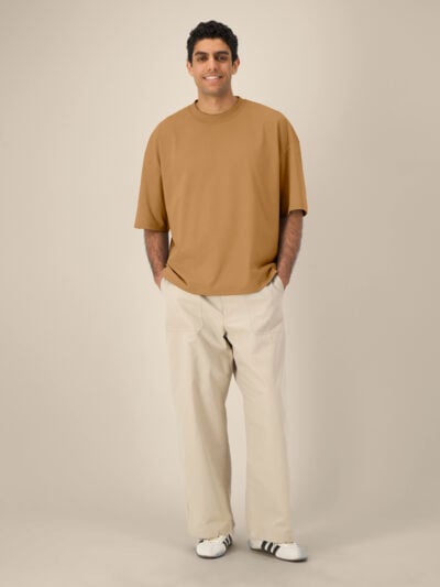 T-shirt uomo Essential Hypster Grounder Beige senza stampa – HYPSTER05