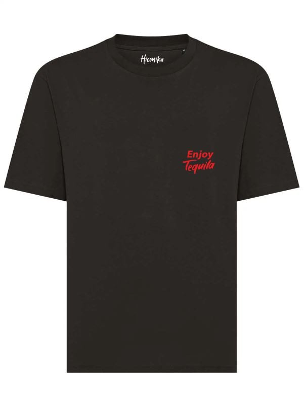 T-shirt uomo Axis con la scritta "Enjoy Tequila" in patch a rilievo lato cuore e la stampa vintage sulle spalle – TM021 - immagine 6