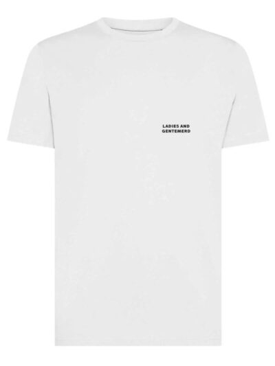 T-shirt uomo Moon con la scritta "ladies and gentemerd" in patch a rilievo lato cuore – TM002