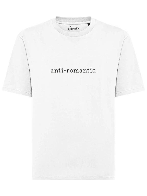 T-shirt uomo Axis con la scritta "anti-romantic" in patch a rilievo sul petto – TM014