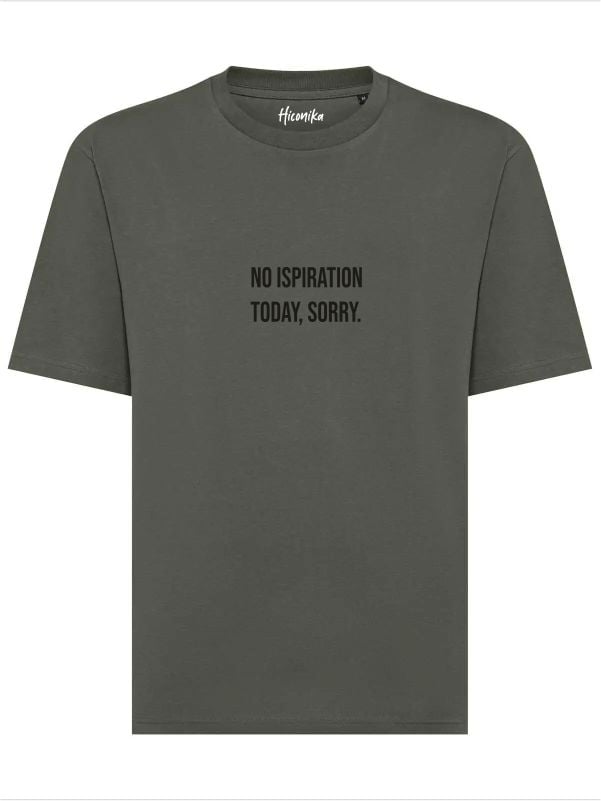 T-shirt uomo Axis con la scritta "no ispiration today, sorry" in patch a rilievo sul petto – TM026 - immagine 3