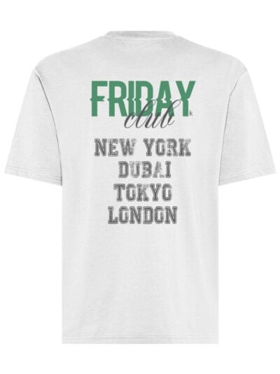 T-shirt uomo Axis con la scritta "Friday club" stampata sulle spalle – TM009