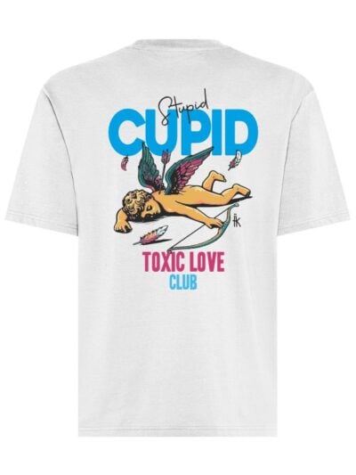 T-shirt uomo Axis con la stampa "Toxic Love" sul petto e la stampa di cupido sulle spalle – TM033