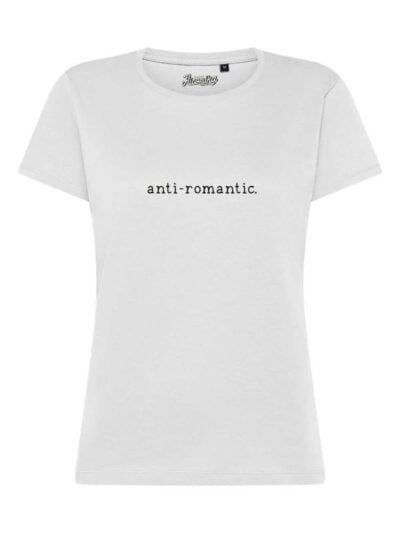 T-Shirt donna Lady 2.0 con la scritta “anti-romantic” in patch a rilievo – TW014