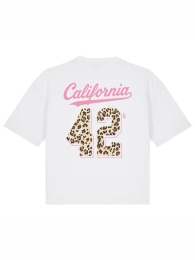 T-Shirt donna Stella con la scritta “California” in patch a rilievo sulla parte frontale e sulle spalle – TW044