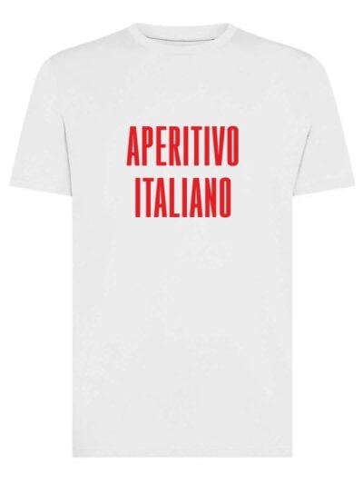 T-shirt uomo Moon con la scritta "aperitivo italiano" – TM038