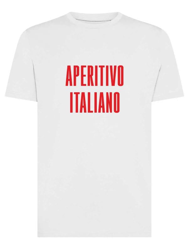 T-shirt uomo Moon con la scritta "aperitivo italiano" – TM038