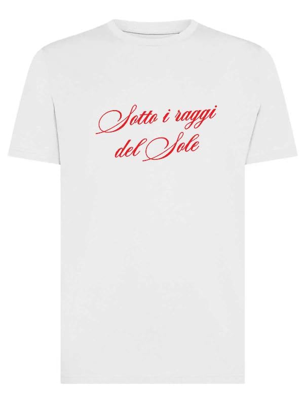 T-shirt uomo Moon con la scritta "Sotto i raggi del sole" – TM045