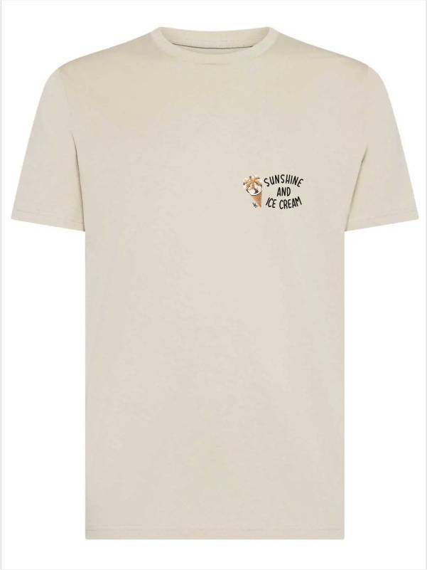 T-shirt uomo Moon con un cono gelato e la scritta "sunshine and ice cream" lato cuore – TM036 - immagine 2