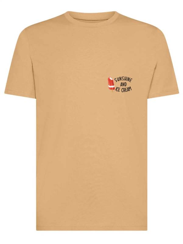 T-shirt uomo Moon con un gelato e la scritta "sunshine and ice cream" lato cuore – TM039 - immagine 3