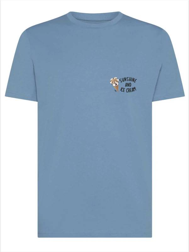 T-shirt uomo Moon con un cono gelato e la scritta "sunshine and ice cream" lato cuore – TM036 - immagine 4