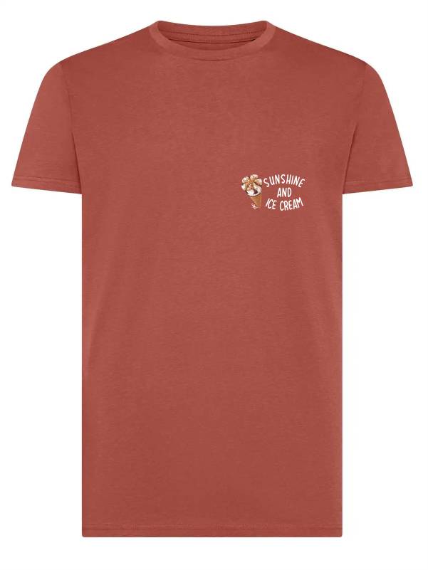 T-shirt uomo Moon con un cono gelato e la scritta "sunshine and ice cream" lato cuore – TM036 - immagine 3