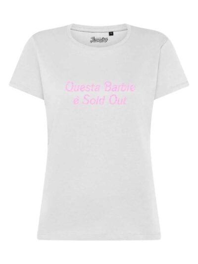 T-Shirt donna Lady 2.0 con la scritta “Questa Barbie è Sold Out” in glitter – TW049
