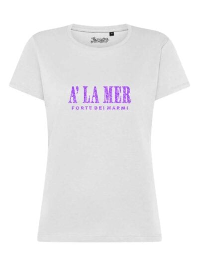 T-Shirt donna Lady 2.0 con la scritta “A' la mer, Forte Dei Marmi” in glitter – TW051
