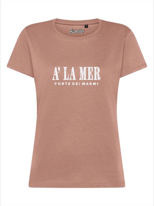 T-Shirt donna Lady 2.0 con la scritta “A' la mer, Forte Dei Marmi” in glitter – TW051 - immagine 2