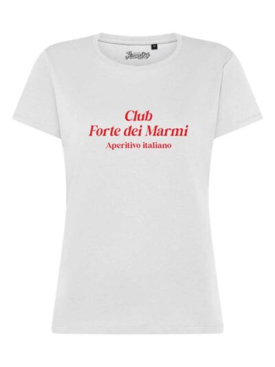 T-Shirt donna Lady 2.0 con la scritta “Club Forte dei Marmi, aperitivo italiano” – TW063
