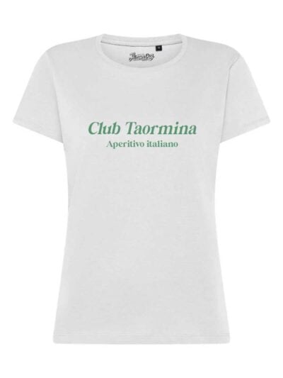 T-Shirt donna Lady 2.0 con la scritta “Club Taormina, aperitivo italiano” – TW065