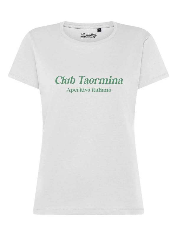 T-Shirt donna Lady 2.0 con la scritta “Club Taormina, aperitivo italiano” – TW065