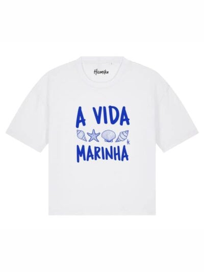 T-Shirt donna Stella con le conchiglie e la scritta “A vida marinha” – TW068