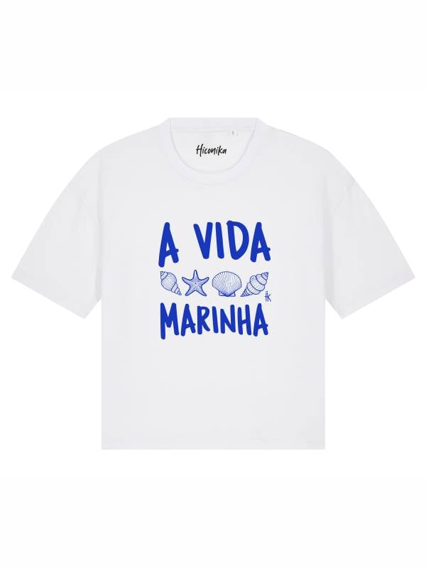 T-Shirt donna Stella con le conchiglie e la scritta “A vida marinha” – TW068