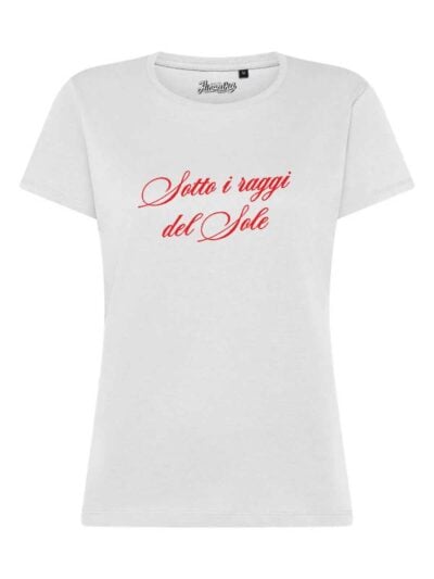 T-Shirt donna Lady 2.0 con la scritta “Sotto i raggi del sole” – TW069