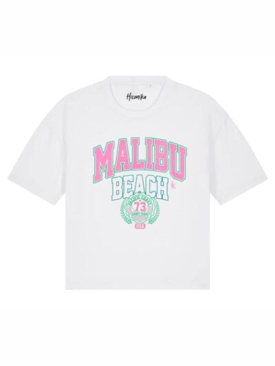 T-Shirt donna Stella con la scritta “Malibu Beach” – TW070