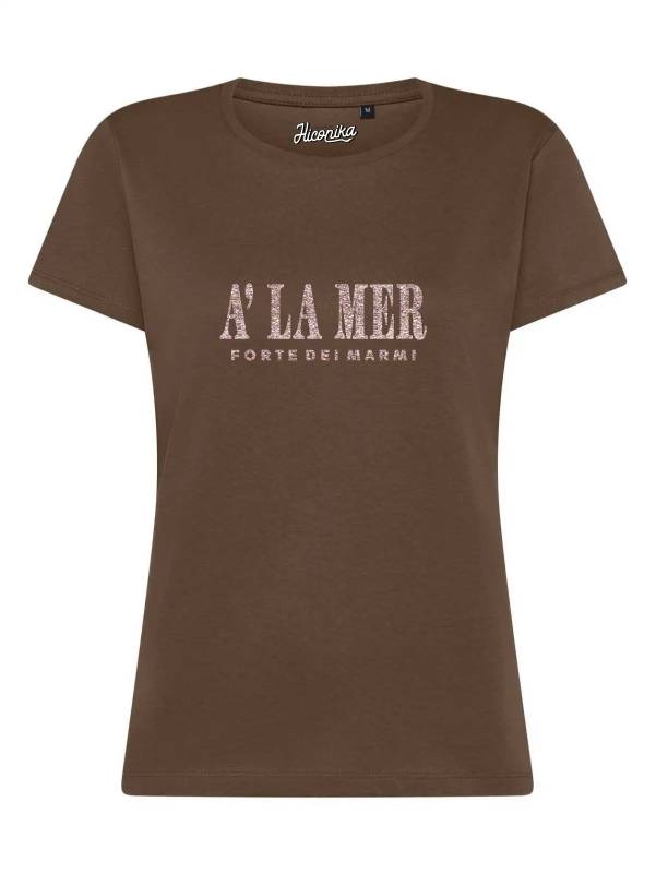 T-Shirt donna Lady 2.0 con la scritta “A' la mer, Forte Dei Marmi” in glitter – TW051 - immagine 3