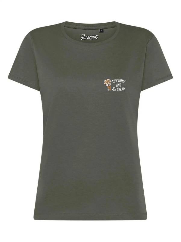 T-Shirt donna Lady 2.0 con un cono gelato e la scritta “Sunshine and ice cream” lato cuore – TW057 - immagine 2