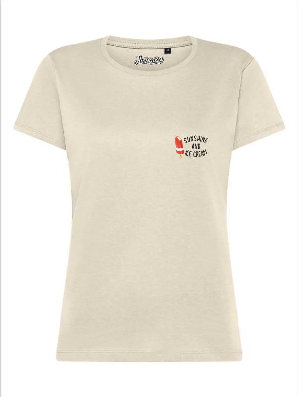 T-Shirt donna Lady 2.0 con un gelato e la scritta “Sunshine and ice cream” lato cuore – TW050 - immagine 2