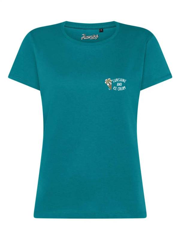 T-Shirt donna Lady 2.0 con un cono gelato e la scritta “Sunshine and ice cream” lato cuore – TW057 - immagine 3