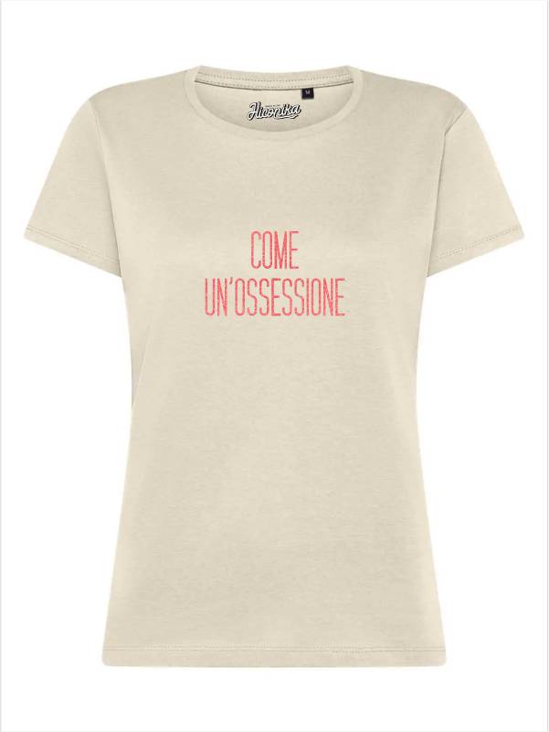 T-Shirt donna Lady 2.0 con la scritta “Come un'ossessione” in glitter – TW067 - immagine 2