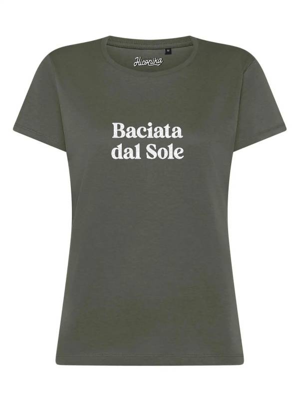 T-Shirt donna Lady 2.0 con la scritta “Baciata dal sole” in glitter – TW066 - immagine 4