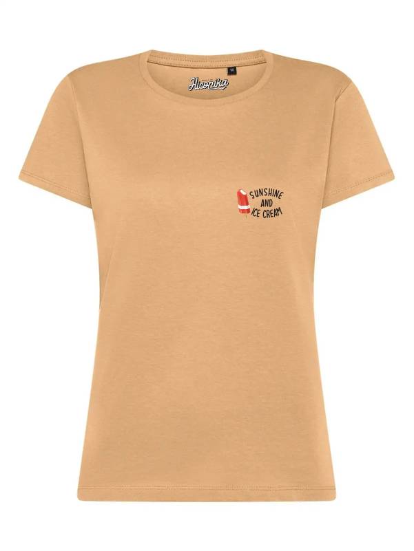 T-Shirt donna Lady 2.0 con un gelato e la scritta “Sunshine and ice cream” lato cuore – TW050 - immagine 3