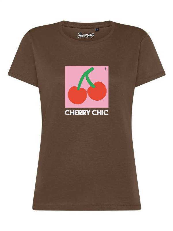 T-Shirt donna Lady 2.0 con le ciliegie e la scritta “Cherry chic” in glitter – TW059 - immagine 4