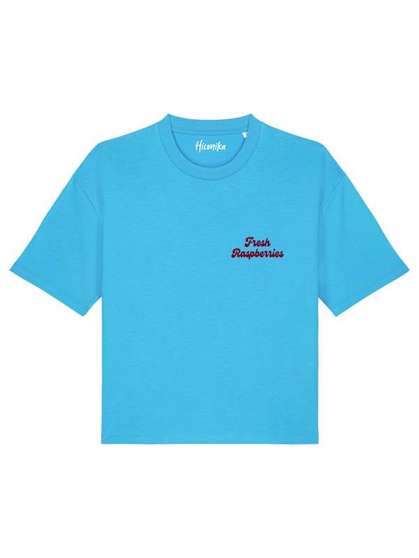 T-Shirt donna Stella con la scritta “Fresh raspberries” lato cuore e stampa sulle spalle – TW062 - immagine 5