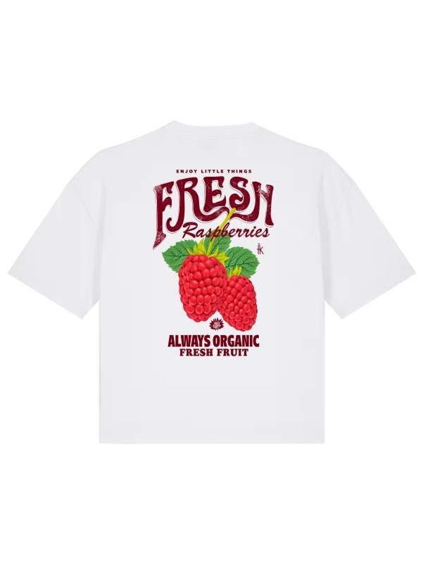T-Shirt donna Stella con la scritta “Fresh raspberries” lato cuore e stampa sulle spalle – TW062 - immagine 2