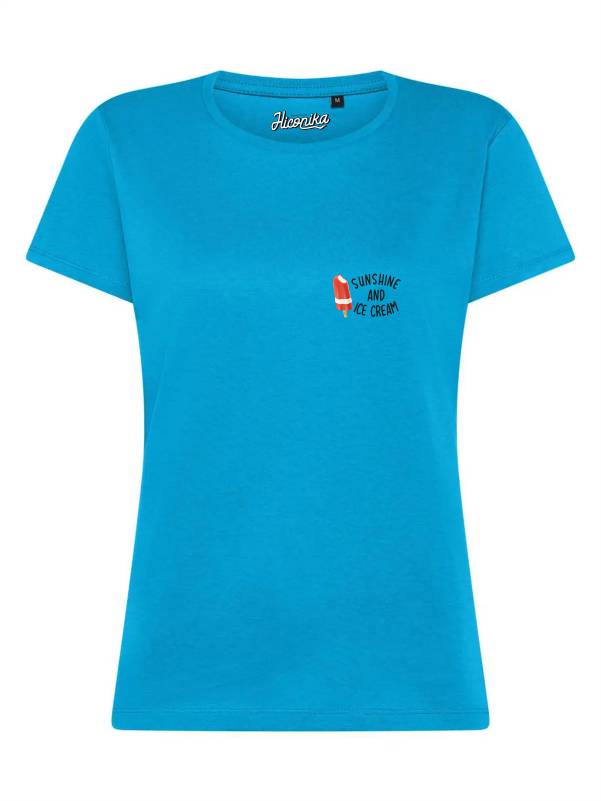 T-Shirt donna Lady 2.0 con un gelato e la scritta “Sunshine and ice cream” lato cuore – TW050 - immagine 4