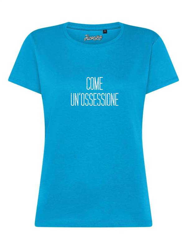 T-Shirt donna Lady 2.0 con la scritta “Come un'ossessione” in glitter – TW067 - immagine 3