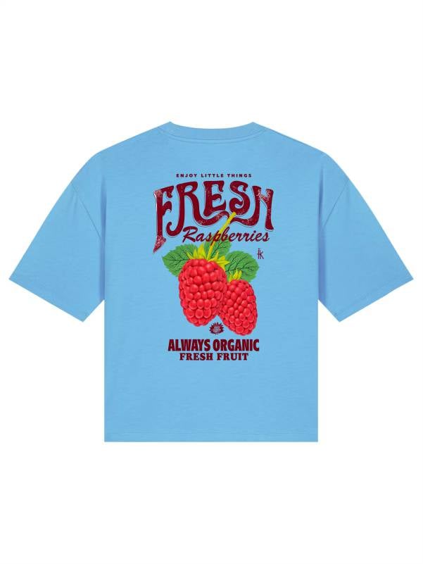 T-Shirt donna Stella con la scritta “Fresh raspberries” lato cuore e stampa sulle spalle – TW062 - immagine 6