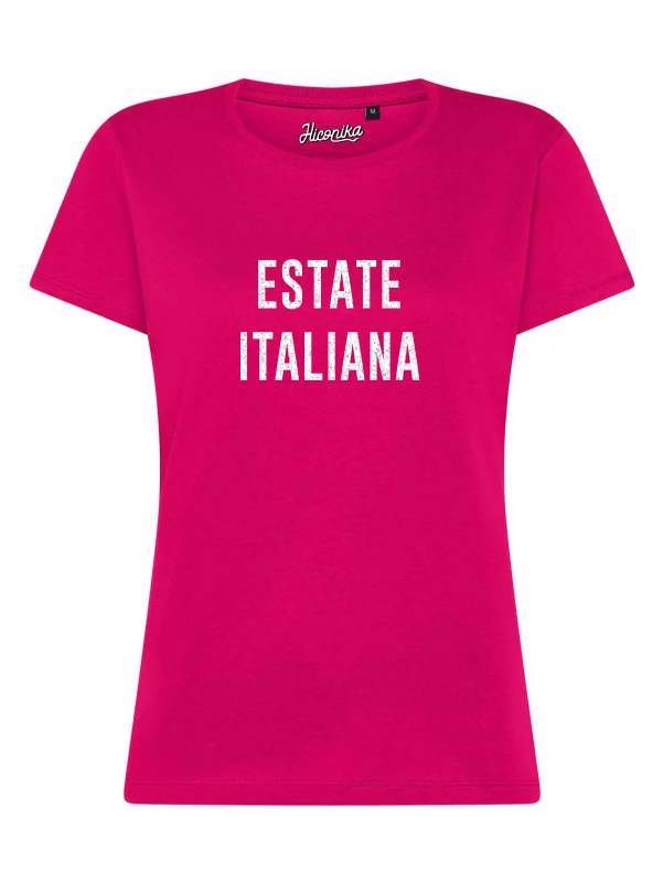 T-Shirt donna Lady 2.0 con la scritta “Estate Italiana” in glitter – TW053 - immagine 3