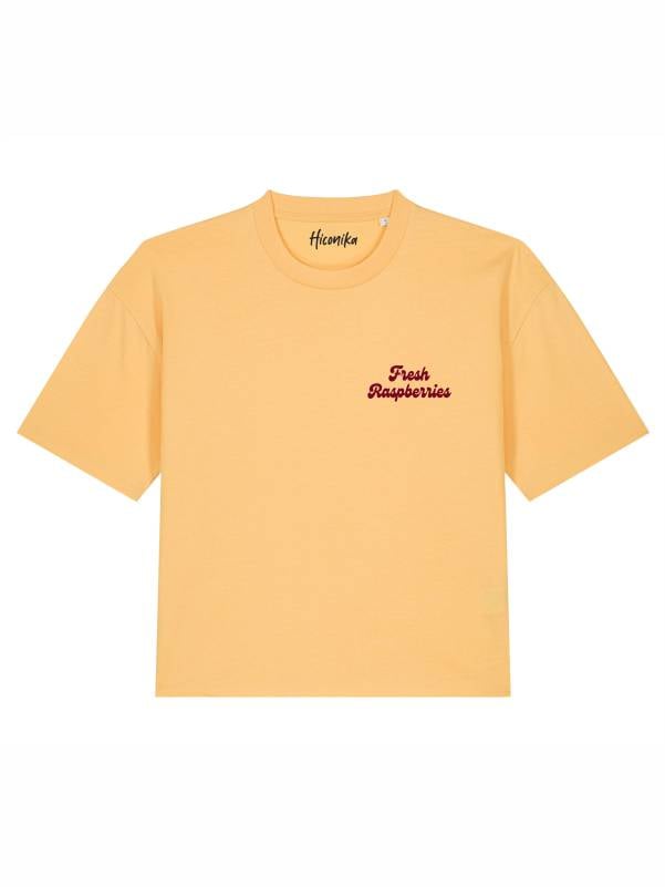 T-Shirt donna Stella con la scritta “Fresh raspberries” lato cuore e stampa sulle spalle – TW062 - immagine 3