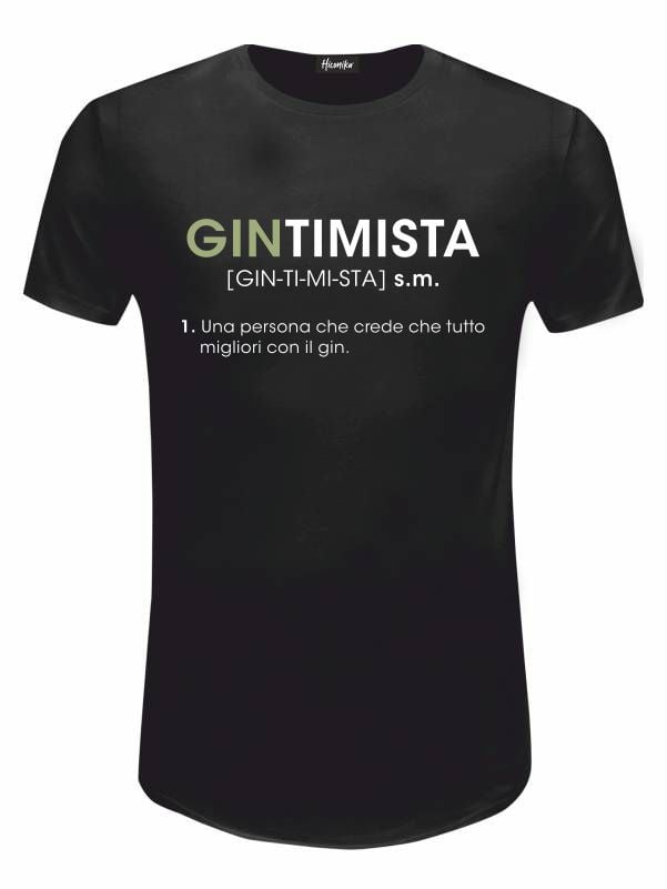 Pacchetto Stock: 15 T-shirt uomo nere Urban con la scritta "gintimista" - STOCK35