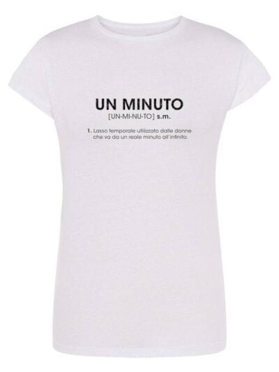 Pacchetto Stock: 6 T-shirt donna Lady con la scritta "un minuto" in glitter - STOCK14